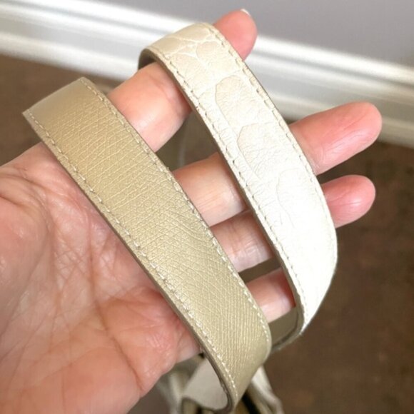 Brahmin White Elizabeth Grotto Croc Leather Handbag - Large - Picture 3 of 11